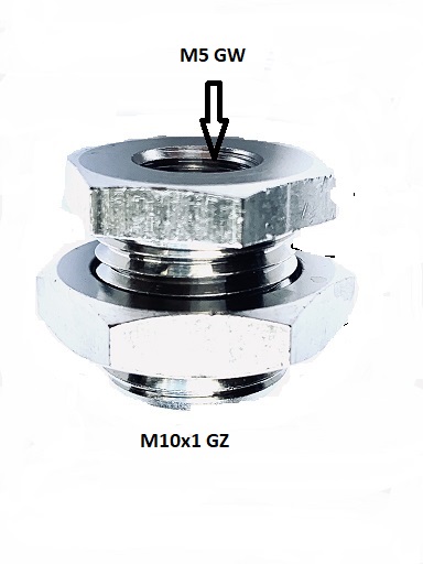 Złączka grodziowa GW M5 prosta gwintowana pneumatyczna