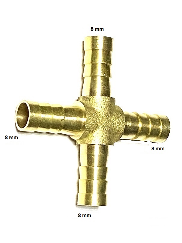 CZWÓRNIK Fi 8 mm ROZDZIELACZ 4x8 mm ROZDZIELACZ KRZYŻOWY MOSIĄDZ 8