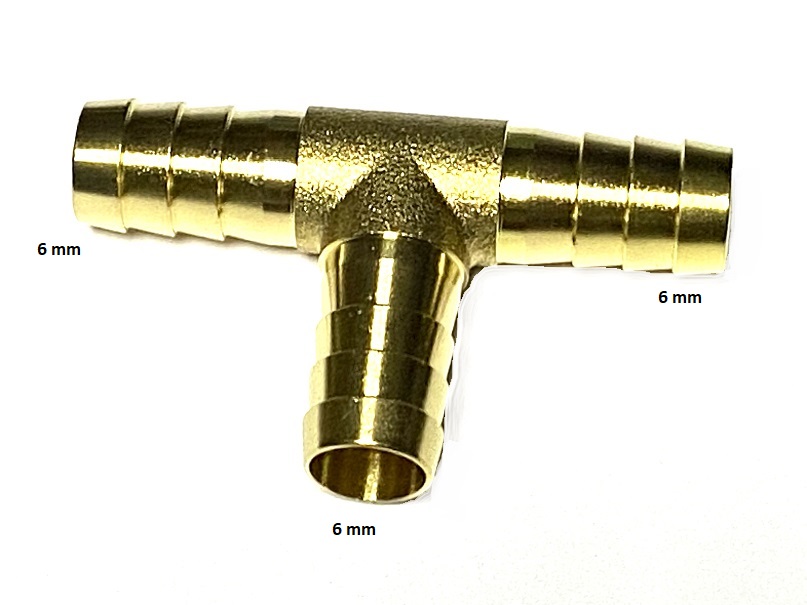 TRÓJNIK typu T  Fi 6 mm ROZDZIELACZ 3x6 mm ROZDZIELACZ MOSIĄDZ 6