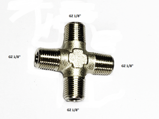 CZWÓRNIK 1/8 GZ ZŁĄCZE PNEUMATYCZNE 4 x 1/8" ZZ ROZDZIELACZ KRZYŻOWY NIKIEL